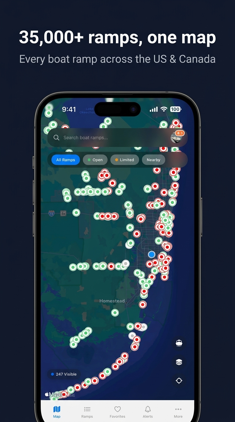 RampTracker | Real-Time Boat Ramp Conditions | US & Canada